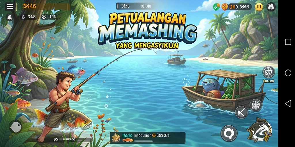 Tampilan gameplay 3446 yang menunjukkan pengalaman memancing yang seru.