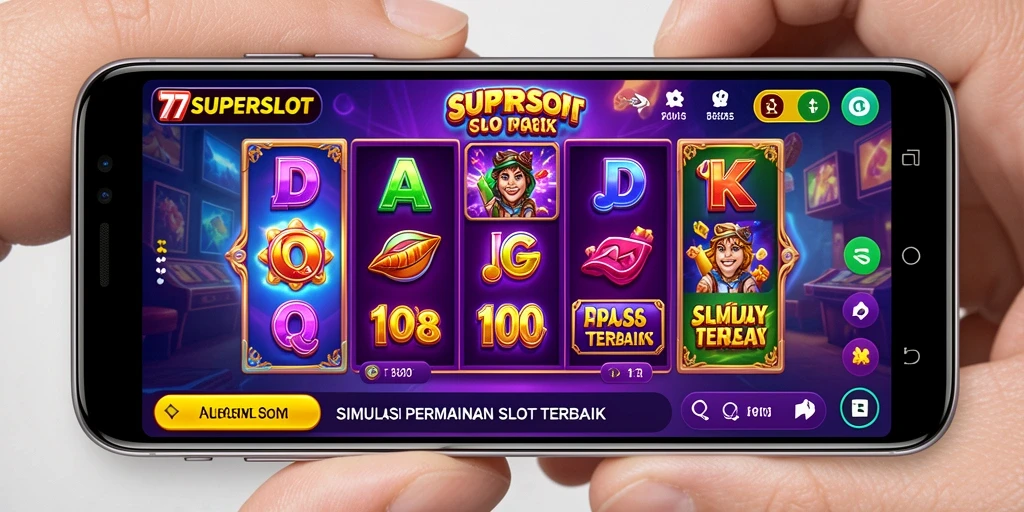 Screenshot gameplay utama 77SUPERSLOT menampilkan mesin slot yang mengasyikkan.
