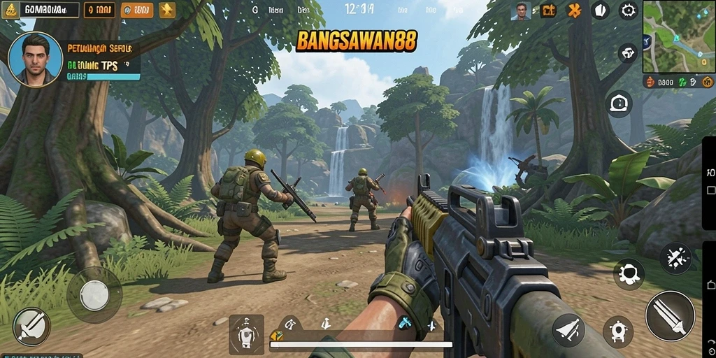 Screenshot gameplay BANGSAWAN88 yang menampilkan aksi seru TPS.