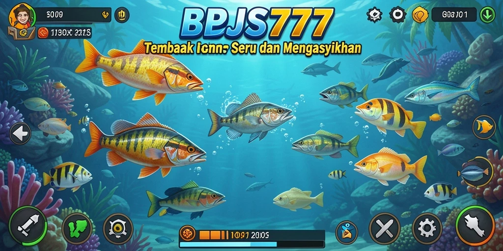 Tampilan gameplay menembak ikan yang seru dan interaktif.