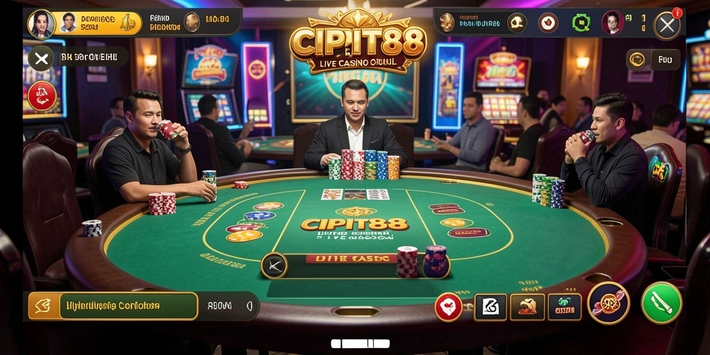 Tampilan gameplay seru di aplikasi CIPIT88 Live Casino.