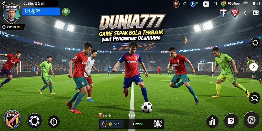 Screenshot gameplay menunjukkan aksi mendebarkan di lapangan sepak bola.