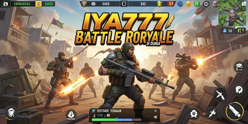 Tampilan seru gameplay IYA777 dalam pertempuran Battle Royale.