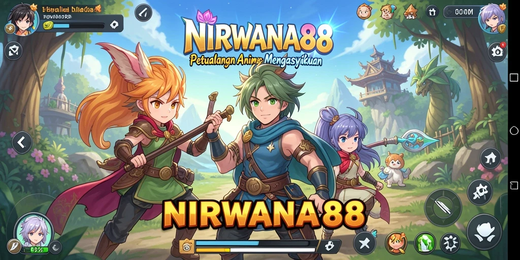 Tampilan screenshot NIRWANA88 yang menunjukkan pertarungan karakter anime.