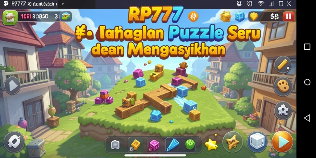 Screenshot menunjukkan gameplay RP777 dengan berbagai teka-teki visual yang menantang.