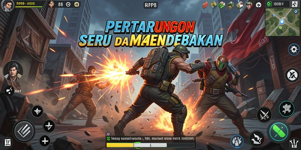 Tampilan aksi seru dalam gameplay Fighting RP8.