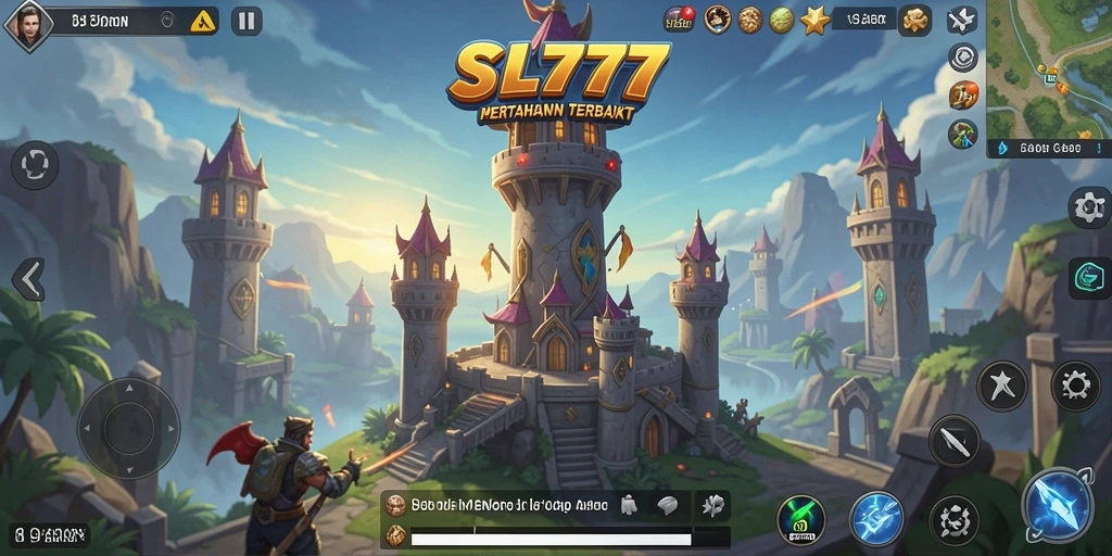 Tampilan gameplay SL777 yang menegangkan dalam pertahanan menara.